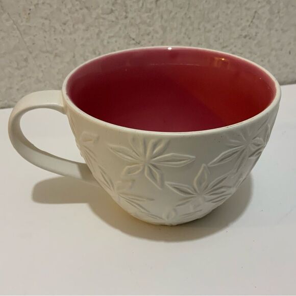 2008 Starbucks~~ Mug/Cup. "Embossed Snowflakes/Flower"~~13 ounce - Picture 2 of 6